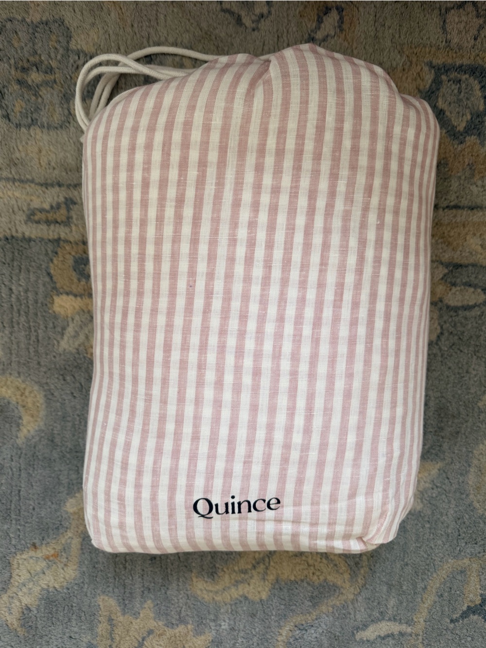 NEW Quince Linen Stripe King Duvet set